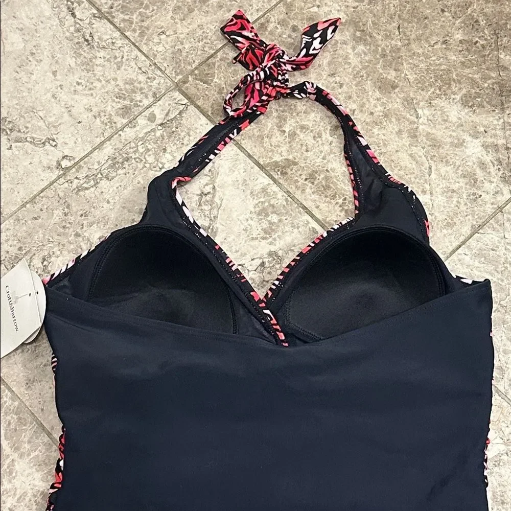Croft & Barrow Body Sculptor 1pc Halter Swimsuit Tummy Control NEW Size 16